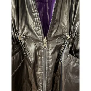Simply Vera Wang 90s Black Utility Puffer Jacket with Purple Lining size Medium thumbnail 4
