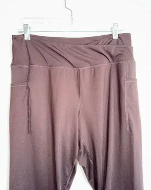 Maurices Smooth Crossover Flare Leggings Brown High Rise Large Short thumbnail 4
