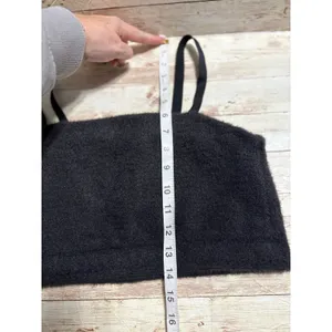 Gymshark x Whitney Simmons Eyelash Knit Bandeau Black Size XL Bra Fuzzy Top thumbnail 7