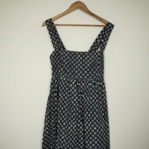 J. Crew Women's Size 8 NEW Black White Floral Block Print Cotton Midi Dress thumbnail 3