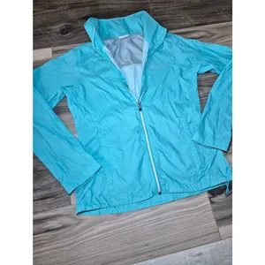 Lightweight Women's Aqua Windbreaker Jacket Small Blue thumbnail 8