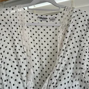 Source Unknown Vintage Polka Dot Lace Top / Mini Dress Size 24 corset flowy romantic boho thumbnail 7