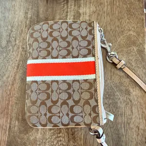 Coach Signature C Wristlet Orange Brown Racing Stripe Y2K Preppy Classic thumbnail 10