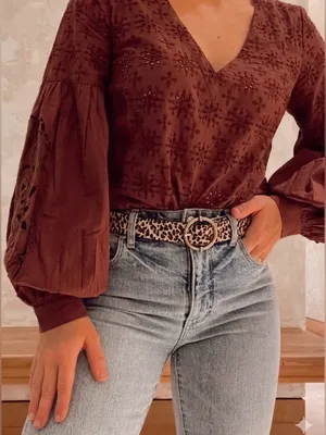 Anthropologie Eyelet Embroidered Boho Blouse Top in Small thumbnail 1