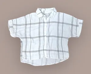 Shein Short Sleeve Small White Plaid Button-up thumbnail 1