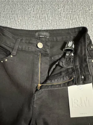 I&M High Rise Black Barrel Studded Jeans thumbnail 6