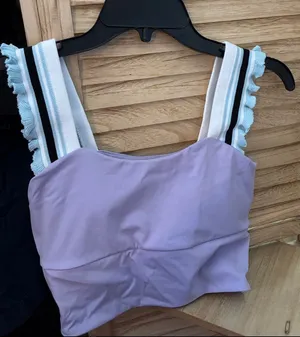 Lilac Ruffled Strap Crop Tank Top Small NWOT thumbnail 1
