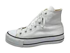 Converse Chuck Taylor All Star Hi Platform Womens White Black Lace Up Sneakers 8 thumbnail 1