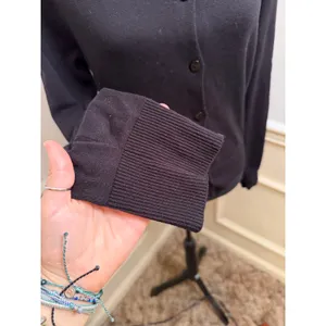 NWT Edikted Hollie Black Cotton Button Up Cardigan Sweater Minimalist Capsule thumbnail 2