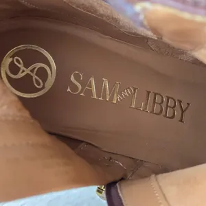 Sam & Libby Natalia Brown Faux Leather Buckle Stacked Heel Ankle Boots 9.5M thumbnail 13