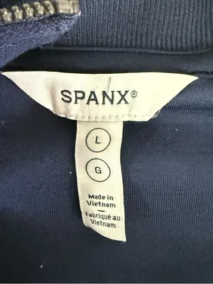 SPANX AirEssentials Sweatsuit Large Navy Full Zip Jacket Flare Pants Set thumbnail 3