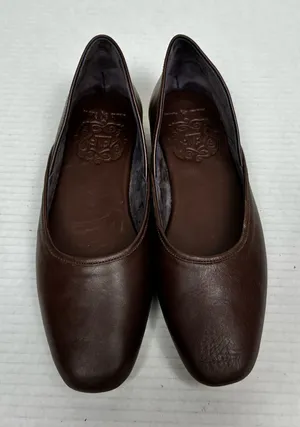 Bali ELF Made by Hand Brown Leather Ballet Flats D’Orsay Slip On Shoes Sz 6 thumbnail 1