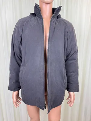 Women's London Fog Down Feather Fill Hooded Coat Jacket Sz MD Reg Charcoal Gray thumbnail 1