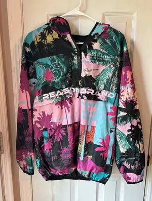 Reason Brand Tropical Print Windbreaker Multiple Size M thumbnail 1
