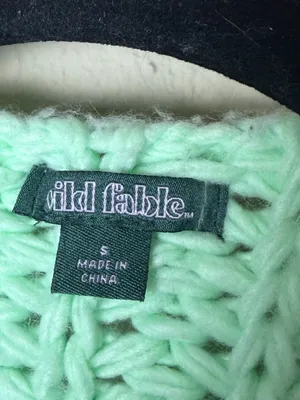WILD FABLE Colorblock Open Chunky Knit Cardigan Size Small Blue Green thumbnail 5