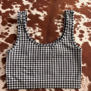 No Boundaries Black & White Gingham Crop Tank Top/bra thumbnail 1