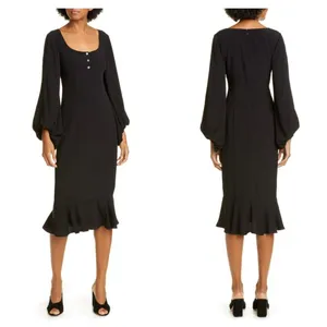 STAUD Lara Balloon Sleeve Midi Dress New with Tags‎ Size 8 thumbnail 2