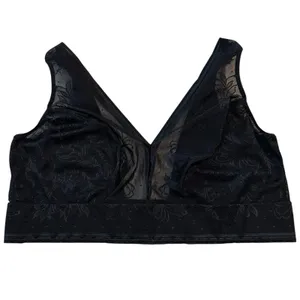 Wacoal Size 38 Net Effect Soft Cup Bra Bralette Lace Wire Free Black 810340 thumbnail 2