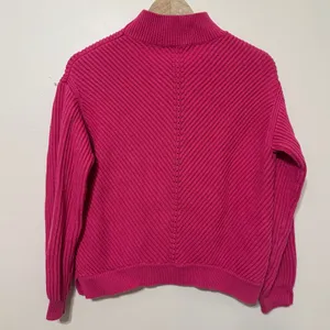 Marine Layer Skylar Mockneck Sweater Chunky Knit Bubblegum Pink Size Small thumbnail 6