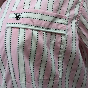 Victoria’s Secret pink striped pajama top thumbnail 3