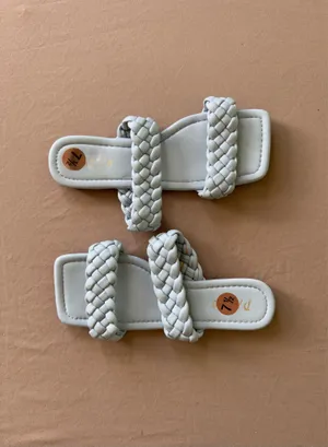 Braided Strap Square Toe Sandals Blue Size 7.5 thumbnail 2