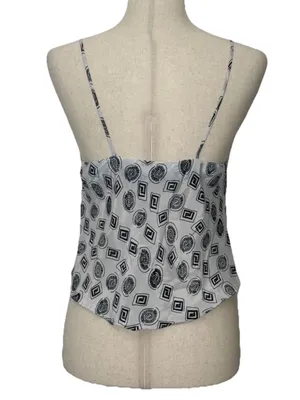 Victoria’s Secret gold label vintage cami top black white print size small thumbnail 2