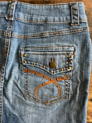 •Cache denim studded mini skirt• Size 4 thumbnail 6