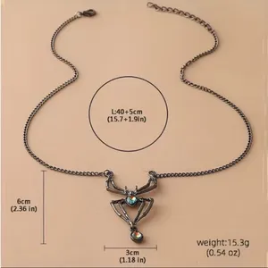 Faux Crystal‎ Spider Halloween Pendant Necklace Gothic Unisex Jewelry thumbnail 8
