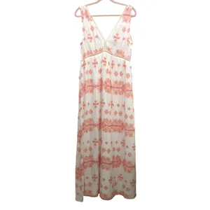 BB Dakota Havana Floral Maxi Dress NWT Size 10 White Peach Boho V-Neck thumbnail 4