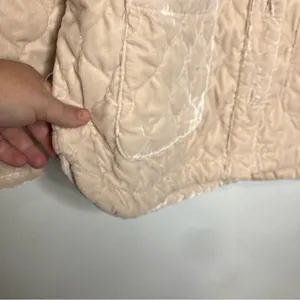 Knox Rose tan off white velvet quilted jacket‎ size medium thumbnail 4
