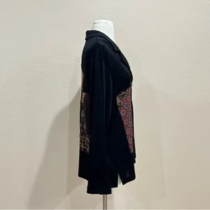 Picadilly Fashions Floral Patchwork Black Blazer Cardigan Size Medium thumbnail 6