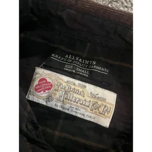 AllSaints Moorland Green and Brown Long Sleeve Flannel Plaid Shirt s thumbnail 2