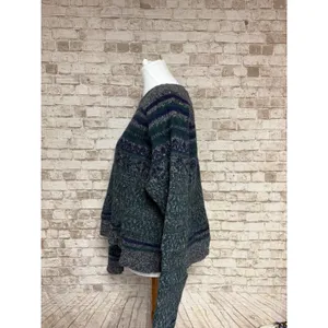 GAP 100% Wool Striped‎ Crewneck Sweater Xl Fair Isle Crop Mom Y2k thumbnail 3