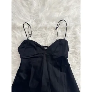 Skims Satin Mini Dress Obsidian Size XXS thumbnail 3