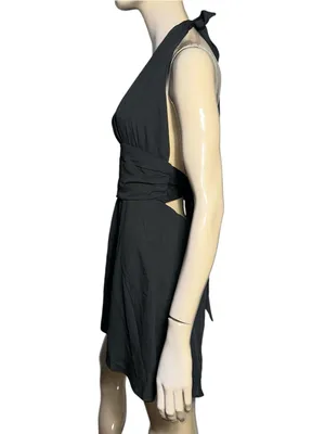 White Fox Boutique NWT Women’s Size XL Black Sweet Fantasy Halter Mini Dress thumbnail 6