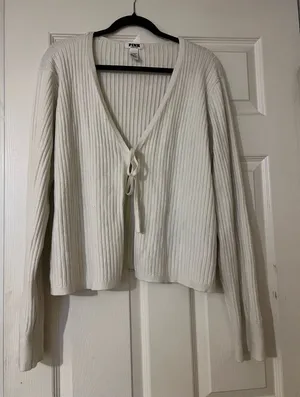 VS Pink ribbed tie up sweater thumbnail 1