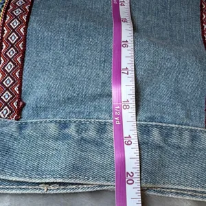 Boom Boom Jeans Womens Size Large Denim Jacket Blue Jean Boho Embroidered Fringe thumbnail 10