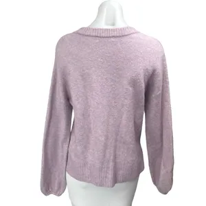 Madewell Women's Purple Wool Alpaca Knit Long Sleeve Crew Neck Sweater Top Sz S thumbnail 2
