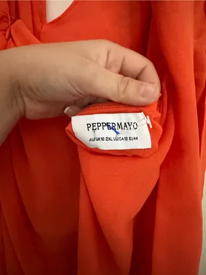 Peppermayo Orange Halter Mini Dress with Shell Accent thumbnail 6
