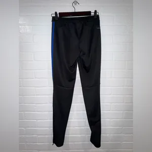 Adidas Black Track Pants with Red, White, and Blue Accents and Pockets thumbnail 12
