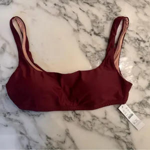 NWT J.Crew Square-Neck Bikini Top – Sienna Brown – Size Medium (Sold Out!) thumbnail 4