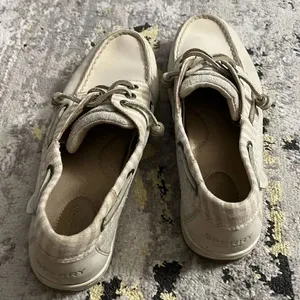 Sperry leather fabric striped boat shoes size 8.5 thumbnail 3
