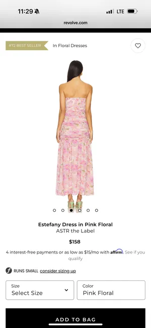 Revolve Pink Floral Dress thumbnail 2