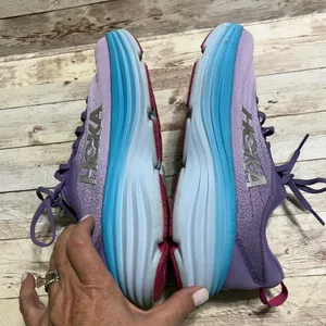 HOKA ONE ONE Bondi 8 Max Women's Size 9.5B Running Sneakers Shoes Purple Blue thumbnail 7