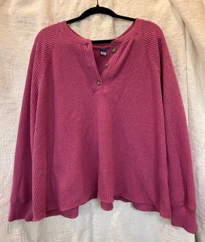 Old Navy Henley Long Sleeve pink thumbnail 1
