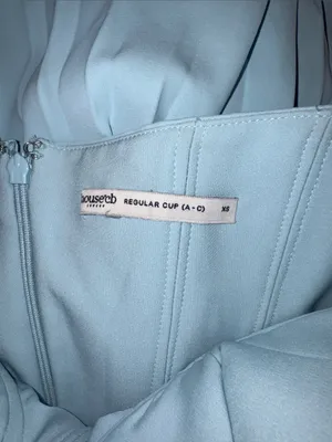 NWOT House Of CB MARCELLA ocean blue pleated maxi dress sz XS thumbnail 6