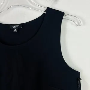NWT Jones & Co New York Sleeveless Faux Crossover Hem Top Black Size Small S NEW thumbnail 3