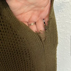 Anthropologie Olive Mesh Knit Top Size Small thumbnail 8