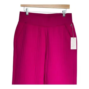 A New Day Womens Ribbed Knit High Waisted Jogger Pants -‎ Magenta Medium thumbnail 5