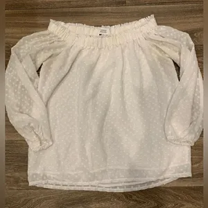 Textile Elizabeth and James White Peasant Off The Shoulder Top Size Medium Boho thumbnail 1